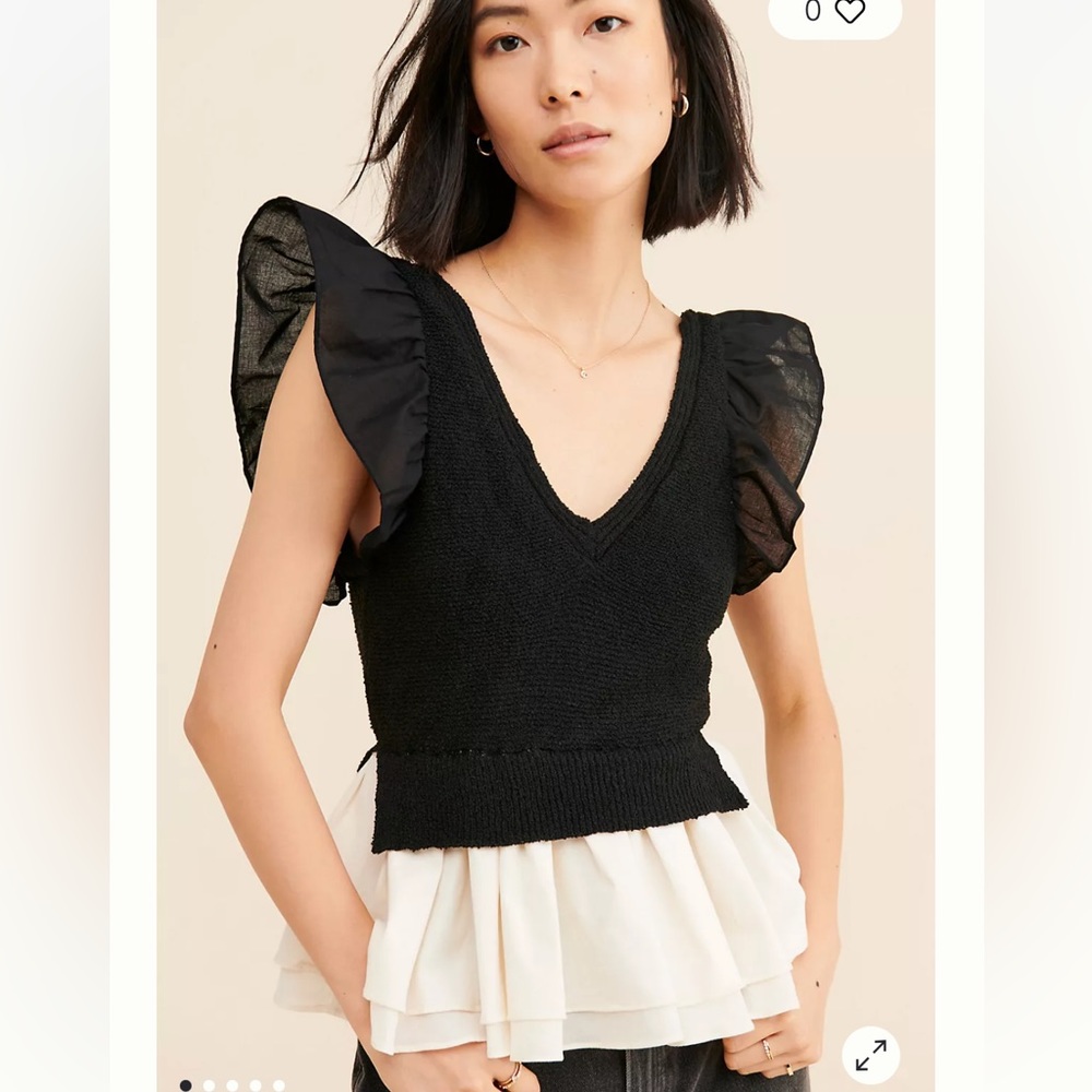 En Saison mixed media top from Anthropologie